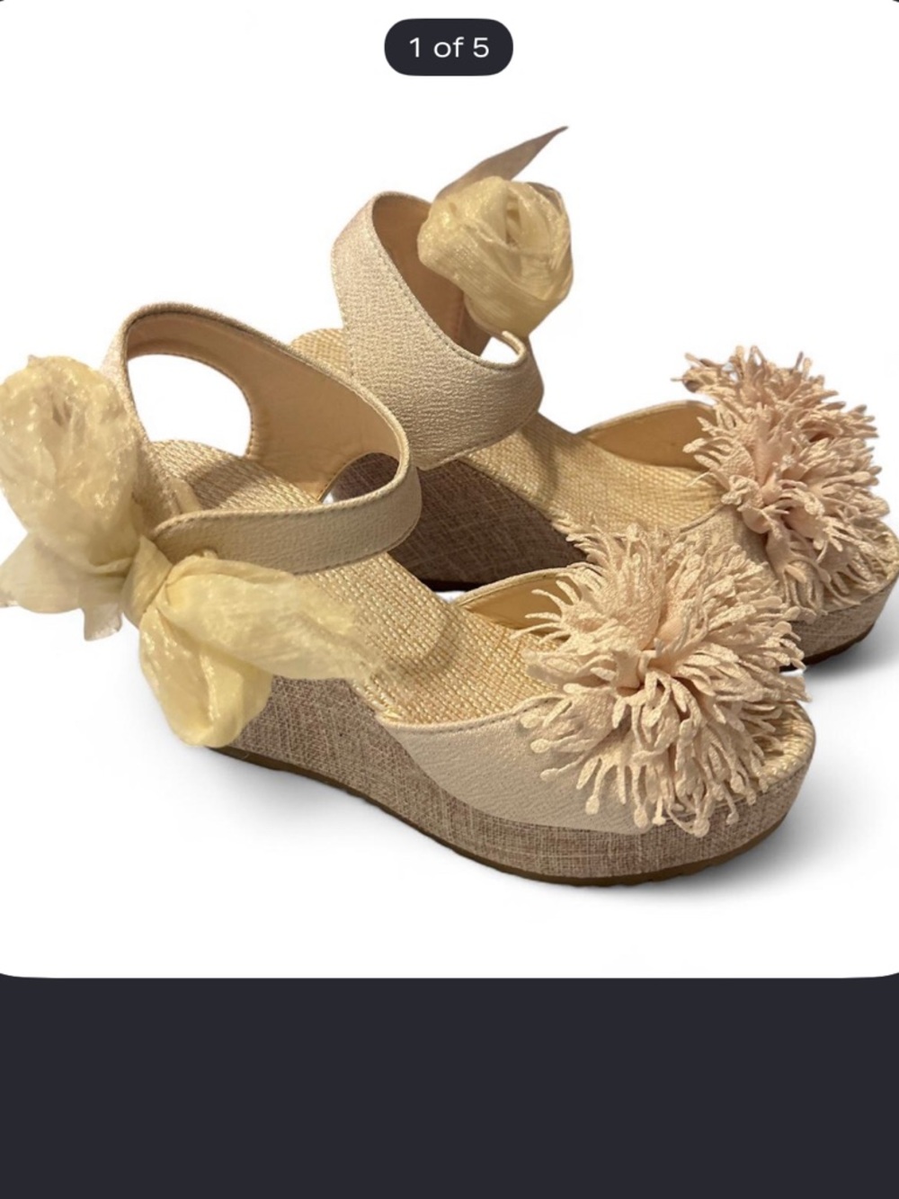 Cream Boho Platform Wedge Sandals | Fringe & Bow Detail